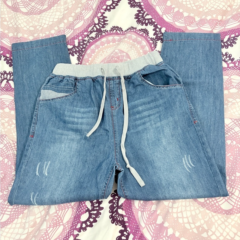 Casual Blue Denim Joggers